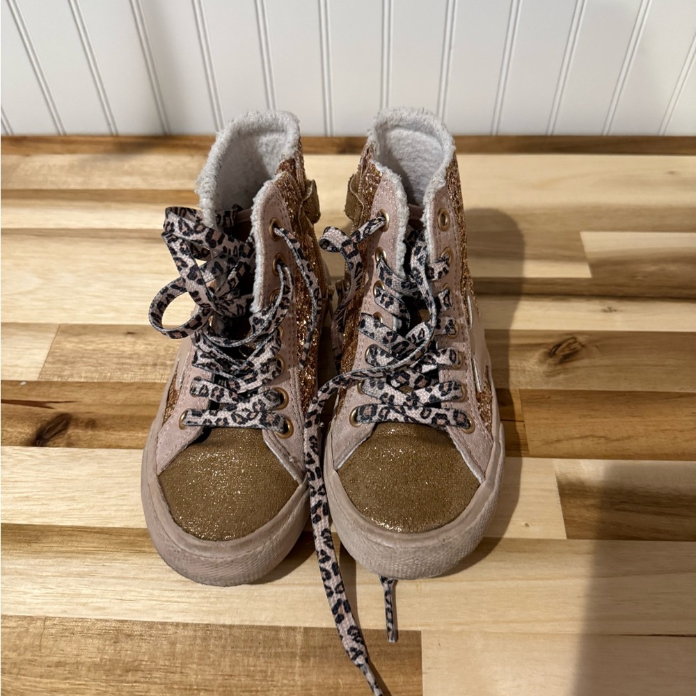 Next Kids Glittery Brown Boots with Leopard Laces